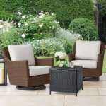 [Replace old code: 87829965] Outdoor PE Wicker Side Table with Storage, Patio Rattan End Table Square Container for Furniture Covers, Toys and Gardening Tools, Black - Image 10