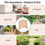 Set of 2 Retractable Arched Wooden Fences — 205 x 33.5 x 80 cm — Teak Finish (Stained) — Fir Wood Construction - Image 8