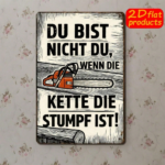 CIFbuy 1pc 2D Flat Unframed Metal Warning Sign, DU" BIST NICHT DU German Quote Wall Plaque, 7.87x11.81In Orange Chainsaw Decor, Wall Plaque, 7.87x11.81In Orange Chainsaw Decor, Rustproo Sign, DU BikTok, Sign, DU BikTok, t Self-pickup Logiopics - Image 7