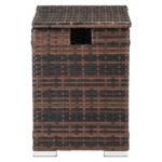 Replace 95812680 40*40*57cm Iron Frame Gas Bottle Storage Rattan Side Table Brown Gradient - Image 2