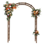 7FT Wooden Garden Arbor, Wedding Arch Backdrop Stand for Ceremony Party, Garden Pergola with Trellis for Climbing Plants, Dark Brown - Image 20