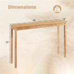 48" Solid Wood Leg Console Table, Narrow Farmhouse Entryway Table for Hallway & Sofa - Natural - Image 7