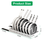 Adjustable Carbon Steel Sliding Cookware Storage Rack, Anti-Rust Pull Out Pan Lid Holder for Cutting Boards Baking Sheets Bakeware-white - Image 9