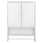 65 x 48.7 x 14.6cm Wall Hanging Cabinet with Two Doors Wall Washer Storage Cabinet - Image 3