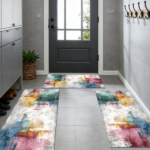 Three-piece kitchen rug set, non-slip and washable, abstract pattern kitchen hallway rug, soft and comfortable, suitable for sinks, floors, entrances, hallways and bathrooms. - Image 9