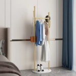 Clothing Rack, Golden Metal Freestanding Heavy Duty Clothes Rack with Marble Base, Multipurpose Garment Hanger for Bedroom, Hat, Scarf, Jacket - Image 14