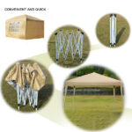 3 x 3m Two Doors & Two Windows Practical Waterproof Right-Angle Folding Tent Khaki - Image 24