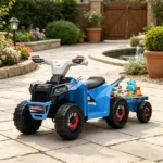 Blue 6V Toddler Electric Vehicle – with Toy-Carrying Back Trailer, Gentle Forward & Backward, Durable Wear-Resistant Wheels 18-36 Months - Image 5