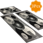 Three-piece kitchen rug set, non-slip and washable, abstract pattern kitchen hallway rug, soft and comfortable, suitable for sinks, floors, entrances, hallways and bathrooms. - Image 5