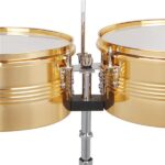[Do Not Sell on Amazon] 13" & 14" Timbales Drum Set with Stand and Cowbell Golden - Image 14
