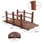 Arch Bridge Small Wooden Bridge Courtyard Outdoor Anticorrosive Wood Landscape Bridge Carbonization Color - Image 26