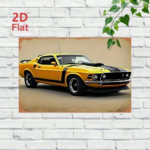 CIFbuy Vintage Metal Tin Sign Classic American Yellow Sports" Car Retro Iron Art Wall, For Bar Garage Cafe Man Cave Home YelloikTok, YelloikTok, t Self-pickup Logiopics - Image 2
