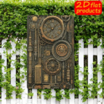 CIFbuy 1pc Vintage Steampunk Metal Wall Plaque, Rustproof Mechanical" Gear Iron Sign, Rustic Farmhouse Home Decor, Farmhouse Home Decor, 2D Flat Unframed Wall RustikTok, RustikTok, t Self-pickup Logiopics - Image 5