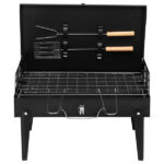 44*27*7cm Portable Square Charcoal Grill Black - Image 2
