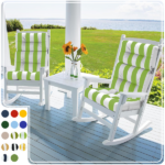 High Back Chair Cushions Set of 2, Waterproof Outdoor Rocking Chair Cushion with Ties, Rocking Chair Cushion for Outdoor Patio, Garden Porch - Image 5
