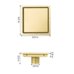 6 Inch Square Shower Floor Drain - Image 2