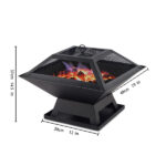 Modernisation Square BBQ Grill Outdoor Heater Garden Outdoor Fireplace Portable Fire Pit Contracted Barbecue Brazier Wood Stove - Image 8
