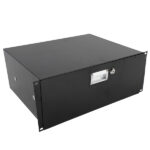 19" 4U Steel Plate DJ Drawer Equipment Cabinet with Keys Black - Image 15