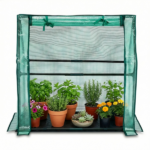 Mini Greenhouse with PE Cover, Indoor Outdoor Plant Gardening Green House for Garden Backyard, 36*18*33in, Green - Image 9