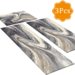 Three-piece kitchen rug set, non-slip and washable, abstract pattern kitchen hallway rug, soft and comfortable, suitable for sinks, floors, entrances, hallways and bathrooms. - Image 3