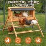 Large Chicken Coop with Upgraded Perches, Wooden Outdoor Chicken Cage with Large Nesting Box, Weatherproof Open Asphalt Roof for quick installation, Duck House, Rabbit Hutch - Image 8