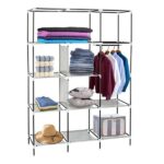 69" High-leg Non-woven Fabric Assembled Cloth Wardrobe Gray - Image 13