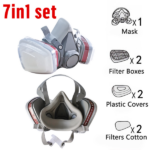 1 Pack 7in1 Half Face Mask , Two Filters Included - Facepiece Not NIOSH approved (US Logistics only For USPS.TK/TMEU only For self-pickup) - Image 3