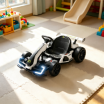 White 24V Electric Drift Go Kart, 7.5 MPH Max Speed, Adjustable Seat for Growing Kids, Slow Start for Smooth & Safe Rides - Image 4