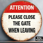 CIFbuy 1pc 8x8in 2D Flat Round Sign, "Please Close The Door" Plaque, Caution Warning Decorative Sign for Garage Courtyard Farm, Warning Decorative Sign for Garage Courtyard Farm, E TikTok, Tok, temu Self-pickup Logim,ics
