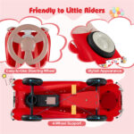Kids Ride On Sliding Car, Foot-to-Floor Toy with LED Lights & Horn (Red 19-36 Months) - Image 9