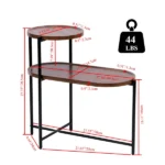2 Tier Oval End Tables Wooden Small Side Table, 27" Round Coffee Table with Storage Tray, Modern End Table for Living Room, Office, Apartment,Walnut Brown (Shipment from Walmart) - Image 2