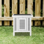 20" Wooden Waterproof Rabbit Hutch Pet Bunny Small Animal House Habitat Gray - Image 12