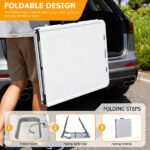 50" Folding Fish Cleaning Table with Sink, Bi-Folding Portable Camping Sink Station with Drain Hose, Trash Can, Foldable Outdoor Sink for Camping, Fishing, BBQ - Image 20