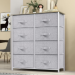 8 Drawers Dresser Chest of Drawers for Fabric Storage Dressers for Living Room Light Gray(Shipment from Walmart)