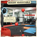 Red Speed Punching Bag 4.6'-6.7' Reflex Bag Boxing Training Equipment Adjustable Height Boxing Bag Stand for Fitness And Sports - Image 6