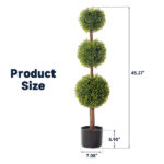 2pcs green 115cm three-ball boxwood PVC artificial tree - Image 8
