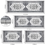 Boho Kitchen Rug Sets 4 Piece with Runner Non Slip Kitchen Rugs and Mats Washable Kitchen Mats for Floor Thick Kitchen Floor Mat Carpet Runner Rugs for Hallway Laundry Holiday Decor - Image 4