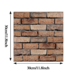 10 pcs 3D Wall Brick Self Adhesive Removable Wallpaper 11.8 x 11.8 Inch Wallpaper Brick Breakaway Wall Decals Vintage Faux Brick Wallpaper Brown for Fireplace Kitchen Backsplash - Image 2