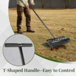 17-inch Lawn Aerator, Rolling Aerator Lawn Tool with T-shaped Handle, Heavy Duty Lawn Aerator Tool, Grass Aerator & Garden Tools for Aeration & Soil Health, Black - Image 10