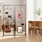 2-Pack 24"x67" Commercial Grid Wall Display with T-Base Stand - Double-Sided Wire Panel System for Retail Stores, Craft Fairs & Trade Shows (Includes Hooks & Clips) - Image 2