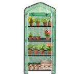 69x49x160cm Black Iron Pipe Pointed Mini Flower Stand With 4 Layers Of Grid, With Zipper Rolling Door, PE Cloth Green House SAME AS99351374 - Image 6