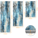 Three-piece kitchen rug set, non-slip and washable, abstract pattern kitchen hallway rug, soft and comfortable, suitable for sinks, floors, entrances, hallways and bathrooms. - Image 3