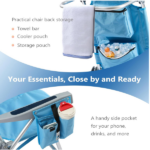 5-Position Adjustable Backpack Beach Chair with Storage Bag, Cooler Pouch & Side Bags — Ideal for Beach, Pool, Lawn - Image 4