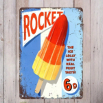 CIFbuy Vintage|Rocket Popsicle|Metal Sign, 8"X12" Thick Solid Iron Retro Wall Decor, Classic Rocket Shaped Fruit Ice Lolly Slogan Print TikTok, TikTok, rint Self-pickup Logiopics - Image 4