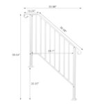Handrails for Outdoor Steps, Iron Handrail Fits 3 Step, Transitional Handrail with Installation Kit, White - Image 7