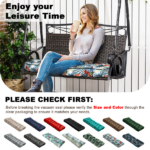 Outdoor Bench Cushion, 63 × 20 × 4 Inch, Tufted Waterproof Swing Cushion with Ties, for Patio Bench or Window Seat - Image 4