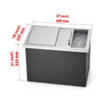 Drop-In Ice Chest, Stainless Steel Ice Storage Box with Sliding Lid and Drain Hose, Ice Bin for Chilled Wine, Beer, Beverage (27 x 18 x 21 Inches) - Image 7