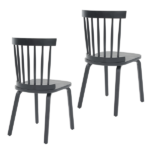 Windsor Dining Chairs Set of 2,Wood Farmhouse Spindle Back, Widen Seat, Mid-Century Modern French Country Style, for Living Room Restaurant, Black - Image 11