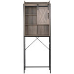 Retro Style MDF With Triamine Iron Frame Sliding Door Three-Layer Rack Bathroom Cabinet - Image 6