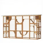 Orange Catio Window Box – Outdoor Playground Enclosure for Multiple Cats, Complete with Shelves and Bridges - Image 2